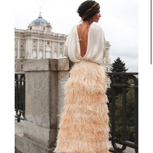 Massimo Dutti Maxi Ostrich Feather Skirt